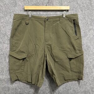 NordicTrack Cargo Shorts Mens 40 Green Outdoor Hiking Cotton Nylon Lightweight‎